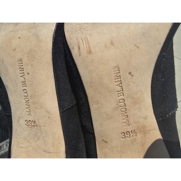 Black Manolo Blahnik Knee high boots with laser cut out sz 39.5 / 9 - Picture 11 of 11